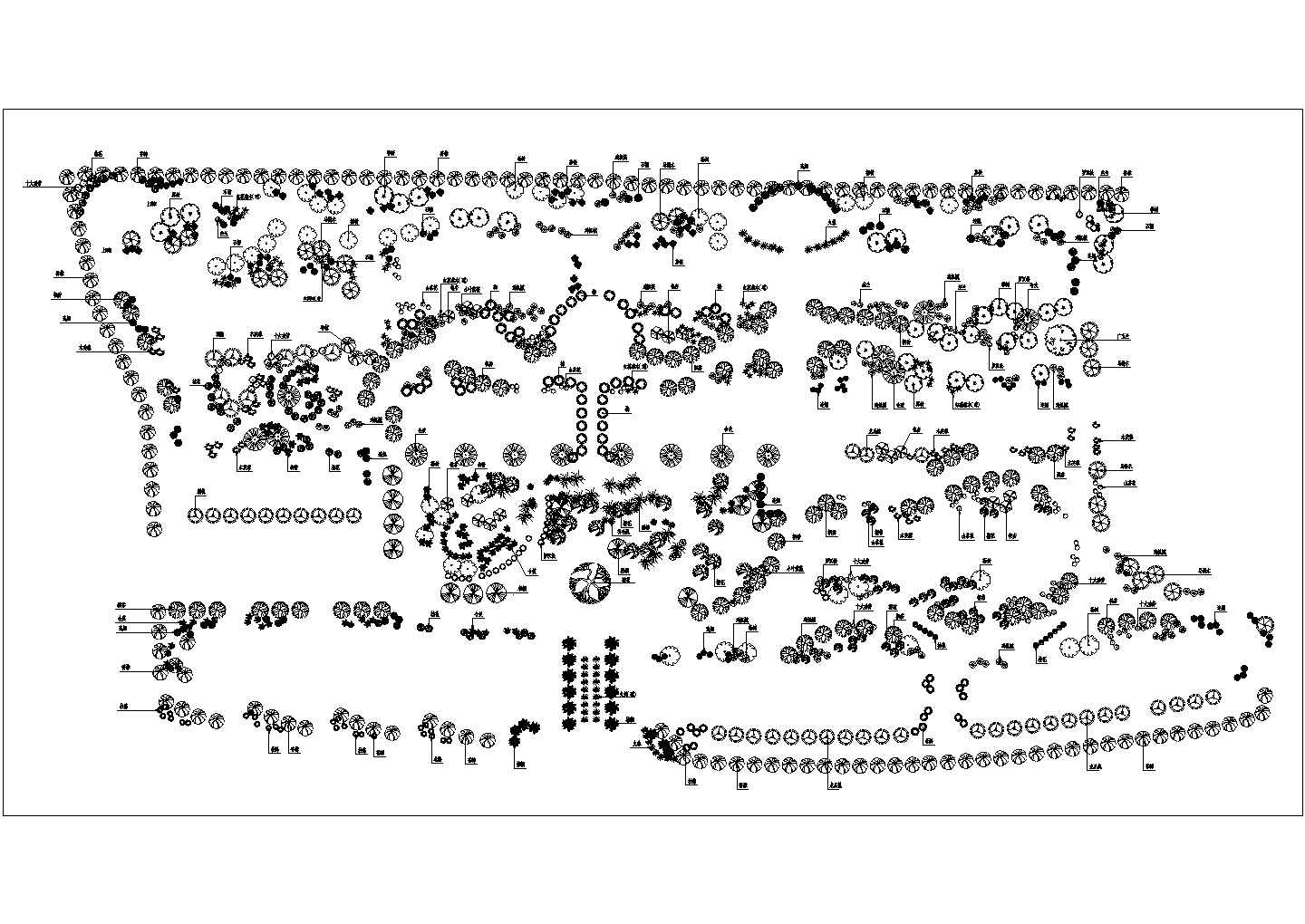 公园广场绿化CAD图纸-乔灌木修改