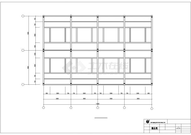 某产业园三层楼钢架设计施工CAD图纸-图二