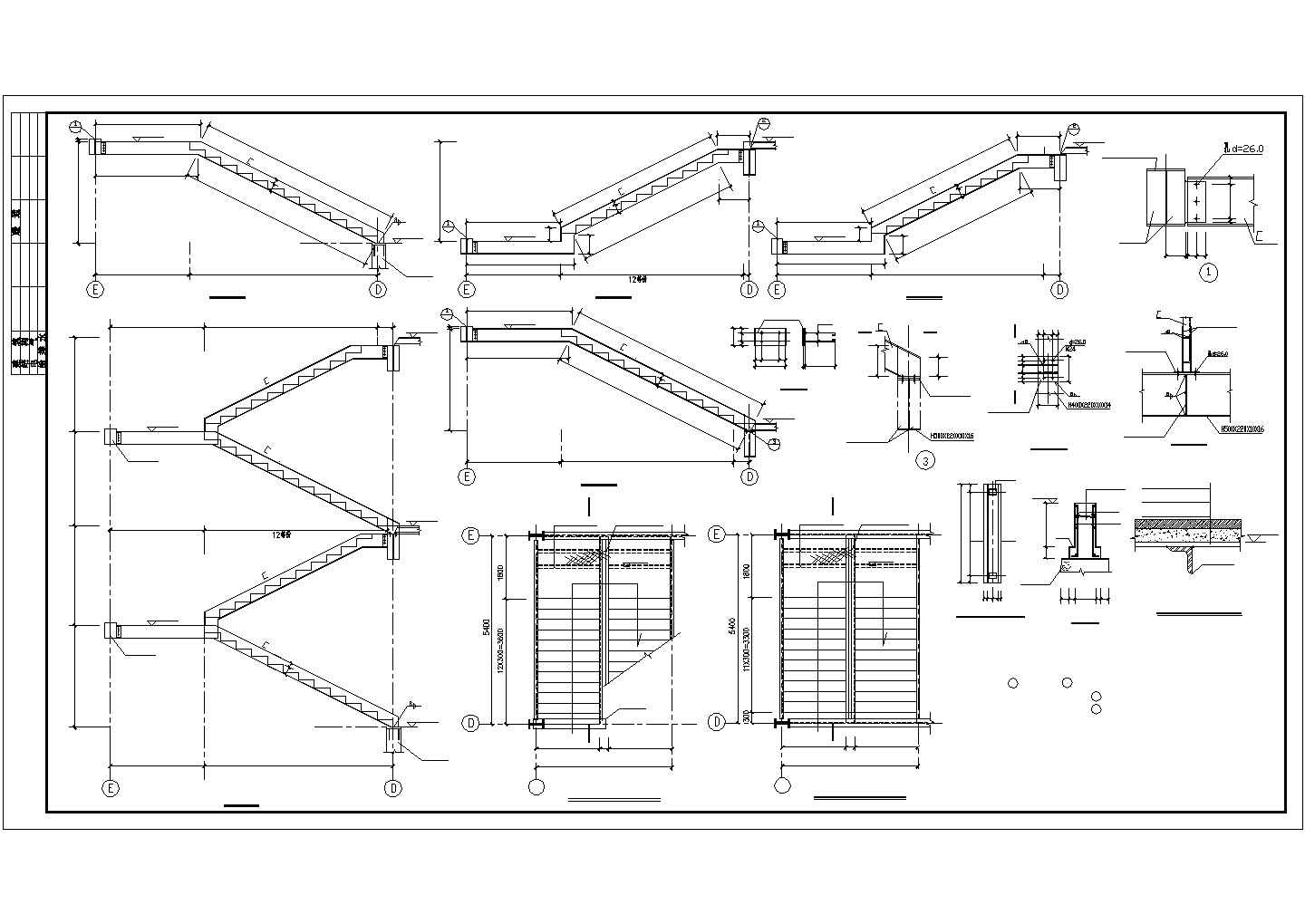 某产业园三层商业楼钢结构框架设计施工CAD图纸