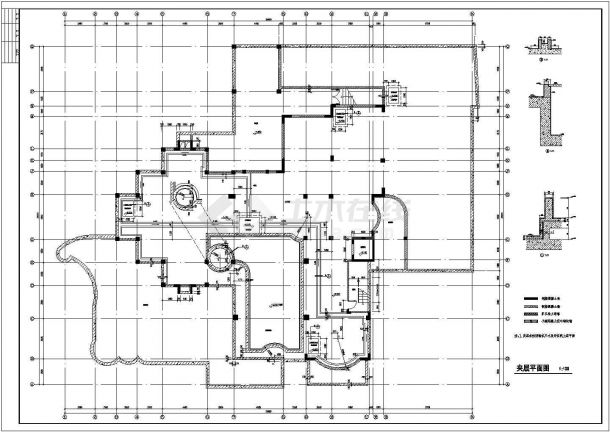 某地下一层地上三层框架结构别墅（总建筑面积1667.8平方米）设计cad全套建筑施工图（含设计说明）-图一