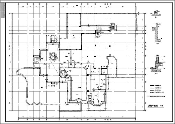 某地下一层地上三层框架结构别墅（总建筑面积1667.8平方米）设计cad全套建筑施工图（含设计说明）_图1