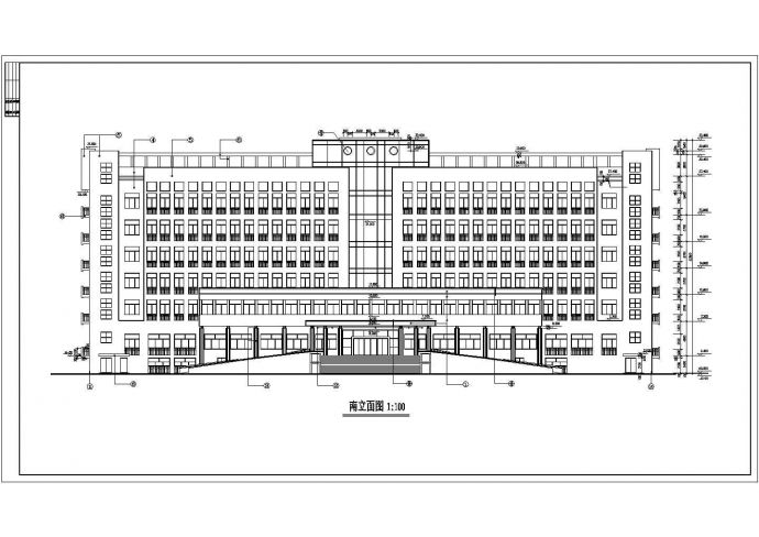 重庆市某市政单位9400平米7层框架办公楼建筑设计CAD图纸_图1