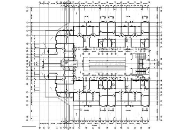 1万平七层农贸市场综合楼建筑施工cad图(带负一层平面图，共十二张-图一