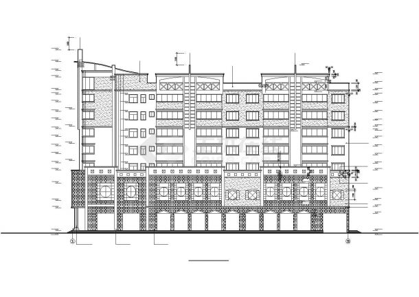 1万平七层农贸市场综合楼建筑施工cad图(带负一层平面图，共十二张-图二