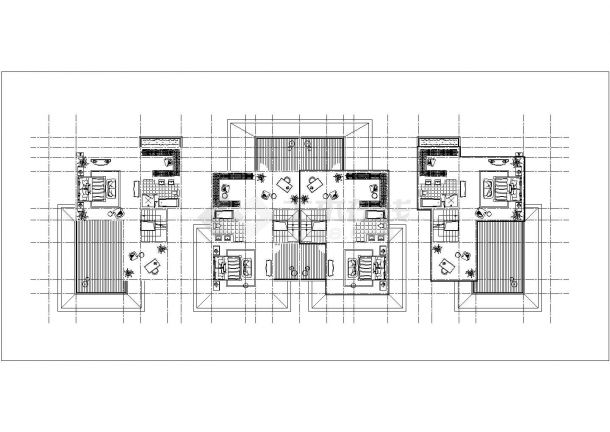 昆山市香泉花园小区3层双拼式别墅全套平面设计CAD图纸（316+265）-图二