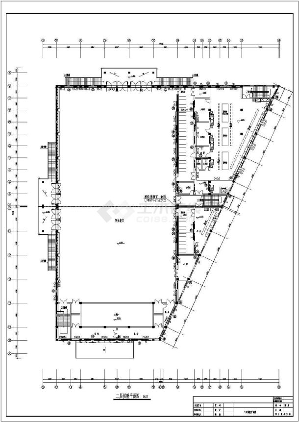 某员工食堂采暖施工设计cad施工图-图二