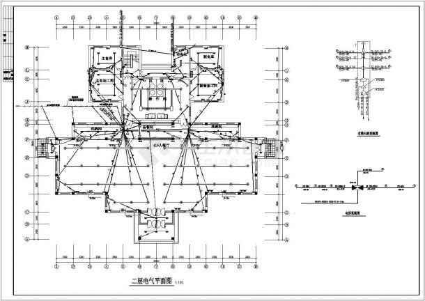 大型食堂电气系统规划CAD套图-图一