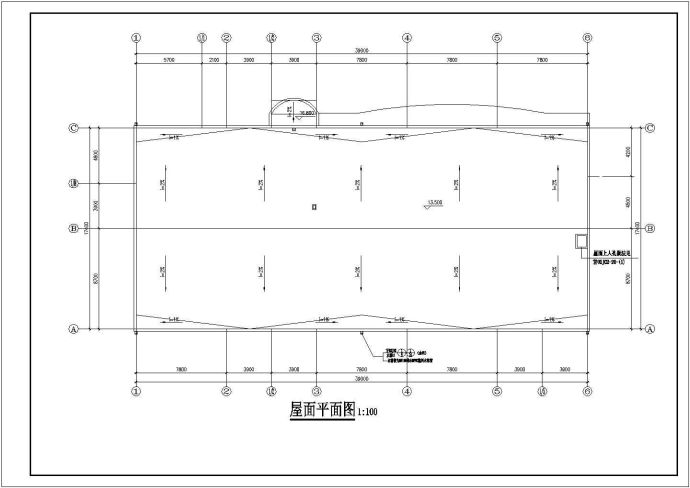 长39.4米 宽17.8米 3层2143.8平米中学食堂建筑施工图_图1