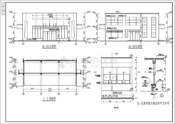 长42.24米 宽18.24米 2层1552平米学生食堂建筑施工图-图二