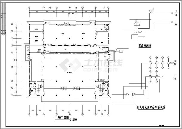两层食堂电气设计CAD施工图-图一