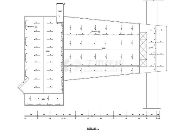 三层学校食堂建筑设计图（ 长79.93米 宽59.26米）-图一