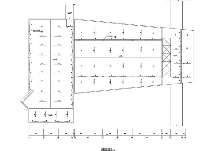 三层学校食堂建筑设计图（ 长79.93米 宽59.26米）_图1