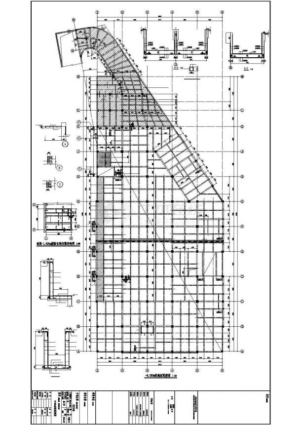 [辽宁]某地地上三层框架结构农贸市场结构施工图（含梁、板配筋图，结构总说明）-图一