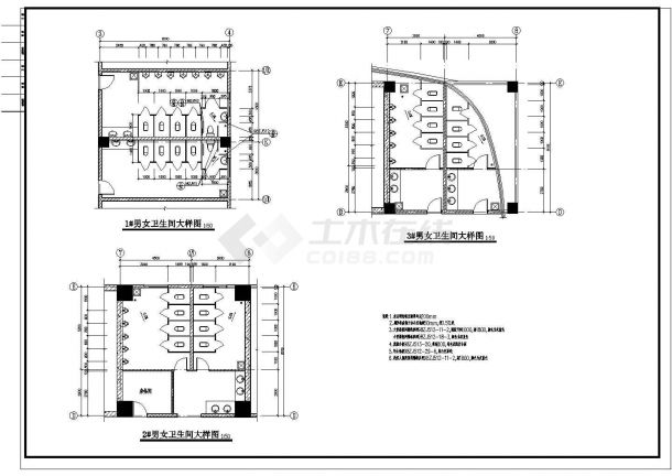 十七层办公楼施工图CAD图纸-图二