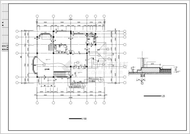 某三层地中海风格别墅建筑施工图纸（7张图纸）-图二