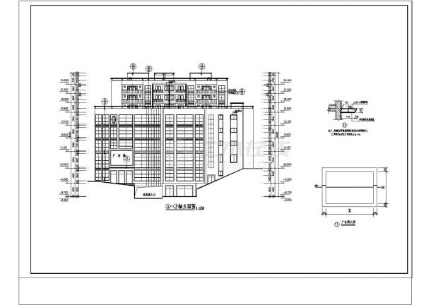 五层农贸市场框架建筑设计cad图纸（长60.14米宽50,04米）-图一