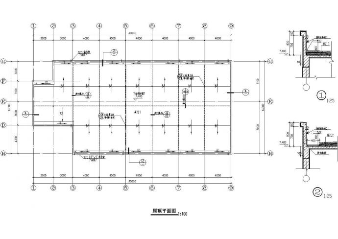 某2层公司食堂设计cad建筑施工图（标注详细）_图1