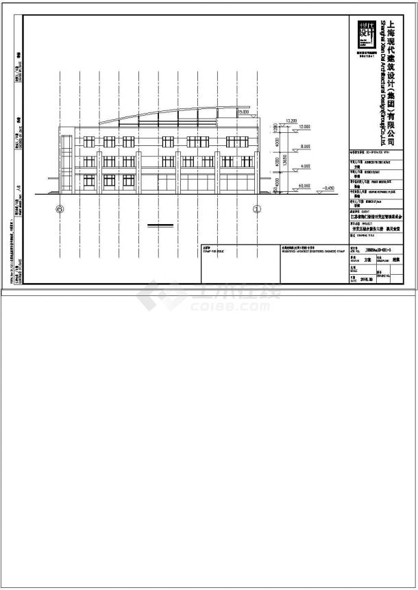 海门开发区综合服务大楼食堂设计建筑图-图一