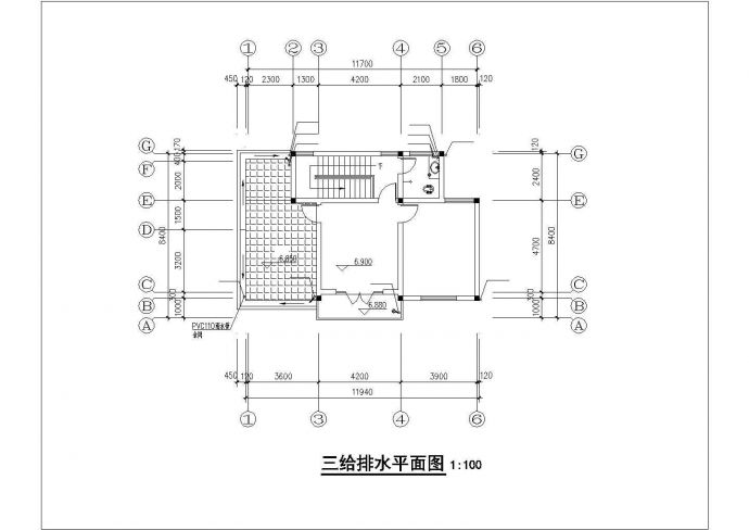 某地区(11.7×8.64)三层独栋别墅建筑结构设计CAD图含效果图_图1