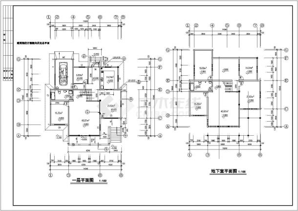 某带有窗套大样的别墅建筑设计方案图纸-图一