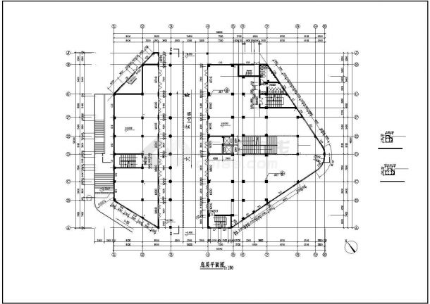 某大型农贸市场综合楼设计cad全套建筑施工图（含设计说明）-图二