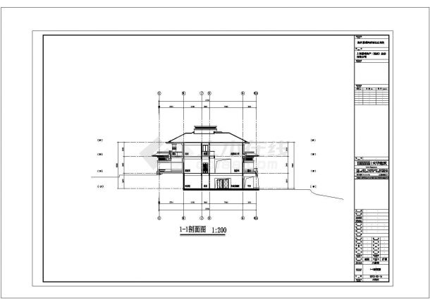 保定某山庄1100平米2层框混结构独栋别墅建筑设计CAD图纸（含地下层）-图二