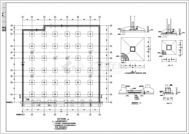 框架钢混农贸市场结构施工图(CAD，36张图纸)-图二