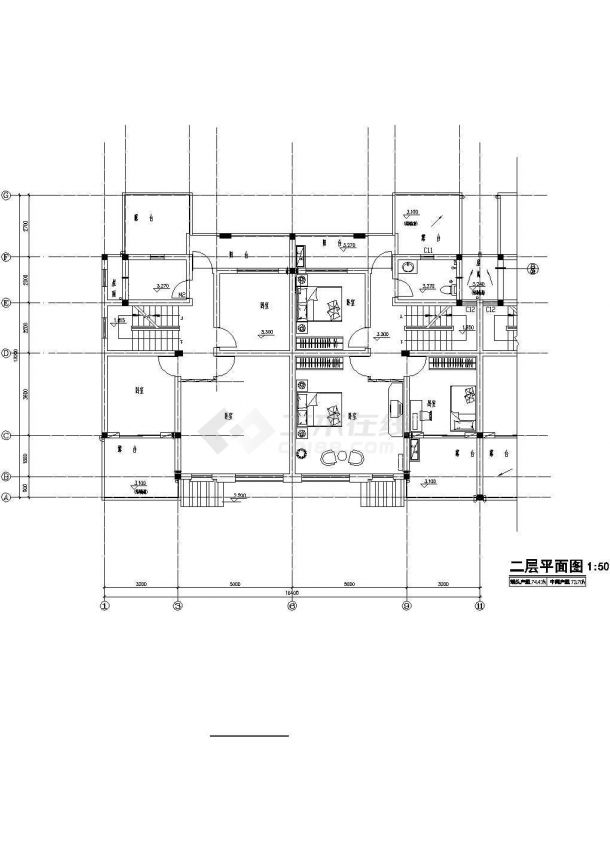 某三层现代风格别墅建筑施工图纸（标注明细）（8张图纸）-图二
