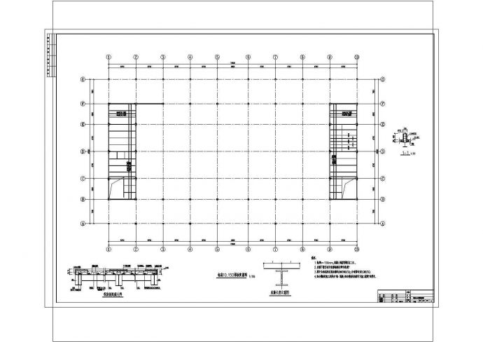 地上二层钢网架结构农贸市场结构施工CAD图_图1