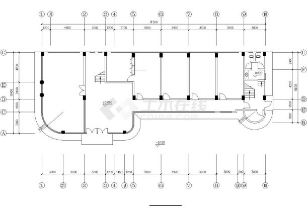 苏州市海源花园小区8层框混结构住宅楼平面设计CAD图纸-图二
