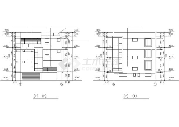 某四层现代风格别墅建筑图纸（含19张图纸）-图二