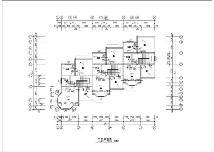 某三层砖混结构地中海风格别墅建筑施工图纸（含设计说明）_图1