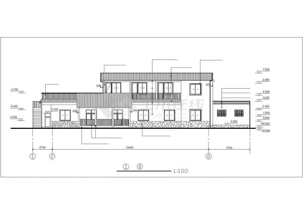 济南市某工厂350平米单纯砖混结构职工餐厅建筑设计CAD图纸-图一
