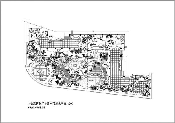 某商住广场空中花园CAD设计节点平面图-图一