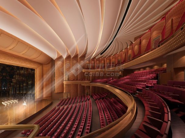 常州某影剧院室内精装修设计cad全套施工图含施工说明含效果图