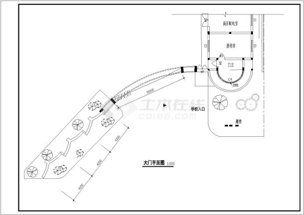 某大门设计CAD全套完整构造方案图纸-图一