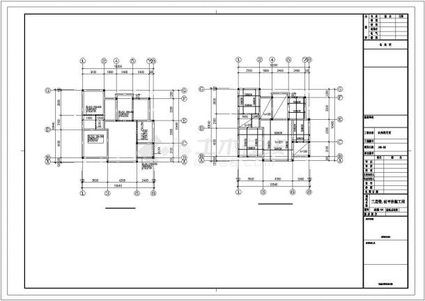 某地区(10.54x10.4)三层独栋别墅建筑结构设计CAD图含效果图(设计说明）-图二