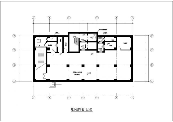 沈阳市某商城地下2层1900平米人防工程全套平米设计CAD图纸_图1