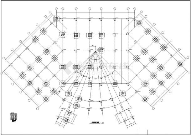 多层框架结构学校食堂结构图纸-图一
