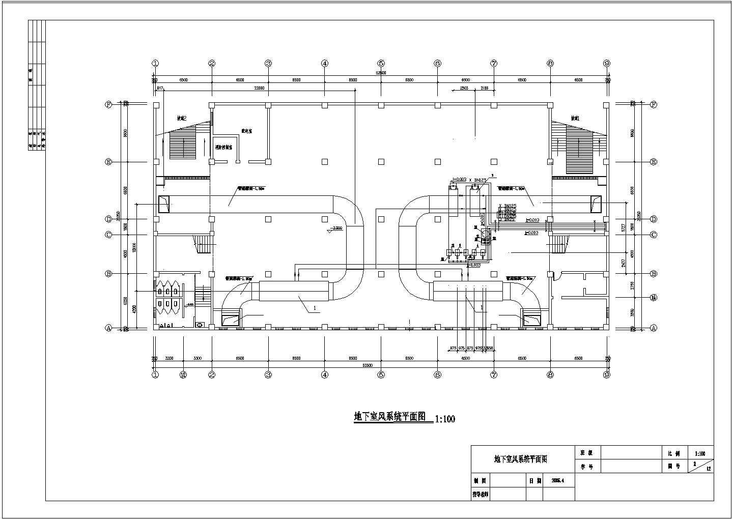 某四层商场空气调节系统设计cad全套施工图（ 含设计说明 ）