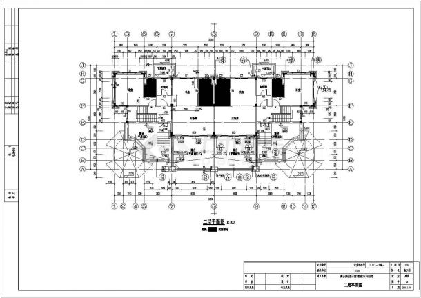 2层双拼别墅建筑设计施工图-图二