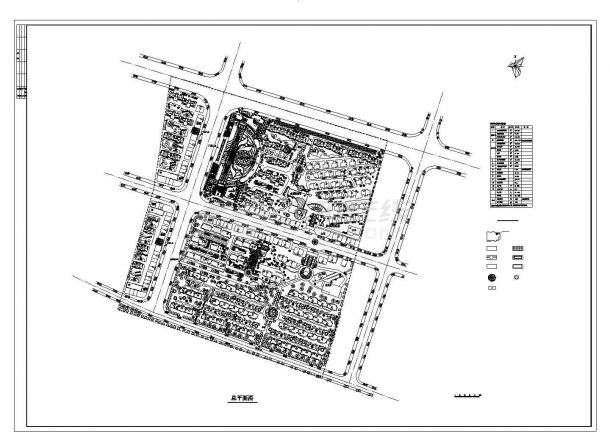 用地21万9平米总户数1565户小区建筑规划平面图-图一