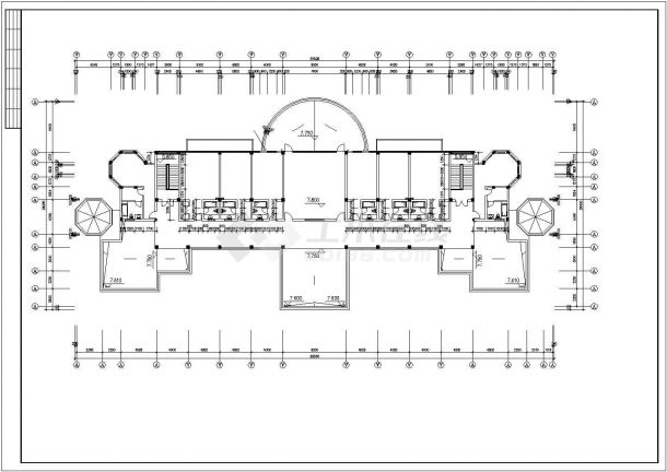 【山西】市区某步行街会所全套设计施工cad图(含图纸目录，设计说明)-图二