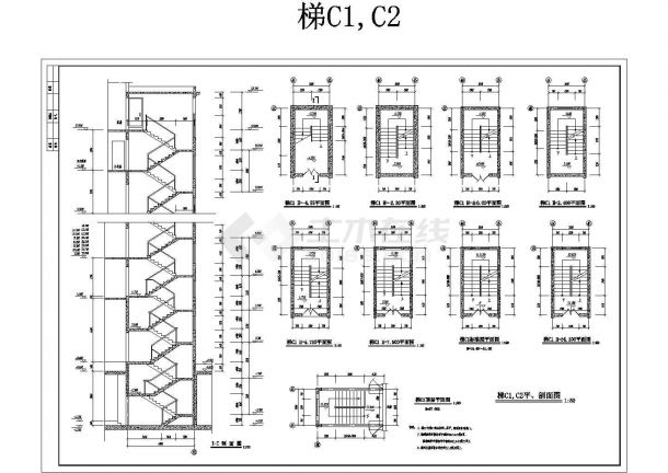 13+20层两栋框架结构联排式商住楼建筑设计CAD图纸（一二层商用）-图一