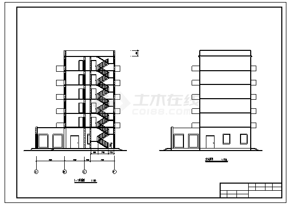 商住楼设计_某市六层临街商住楼建筑施工cad图（含计算书，结构图）-图一