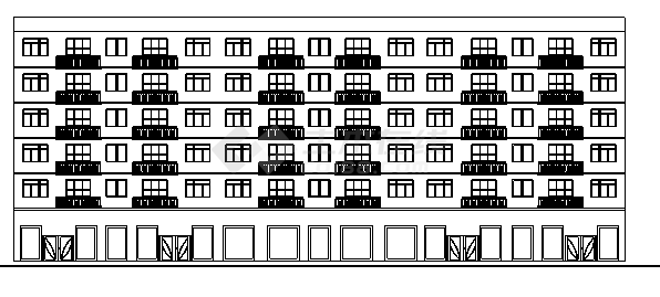 商住楼设计_某市六层临街商住楼建筑施工cad图（含计算书，结构图）-图二