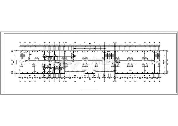 达州市某市政单位3300平米4+1层框架办公楼平立面设计CAD图纸-图二