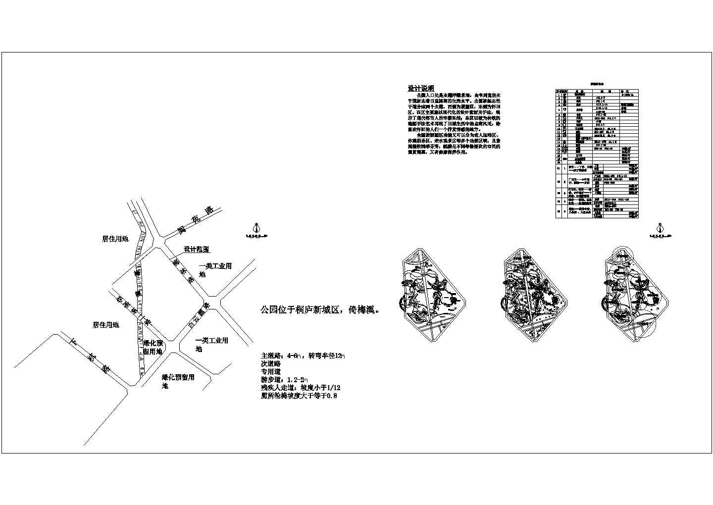 公园广场绿化CAD图纸-某公园方案设计图