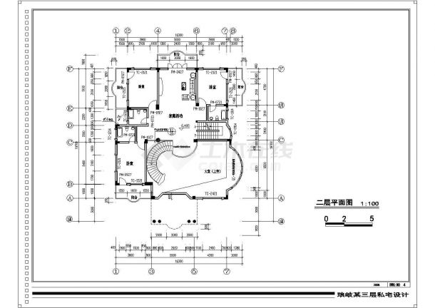 四层居民楼建筑CAD细节图-图二