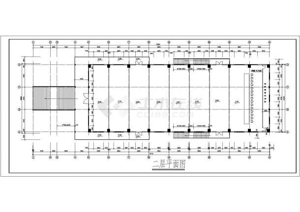 某地2层2645平米学生食堂建施cad图纸-图二